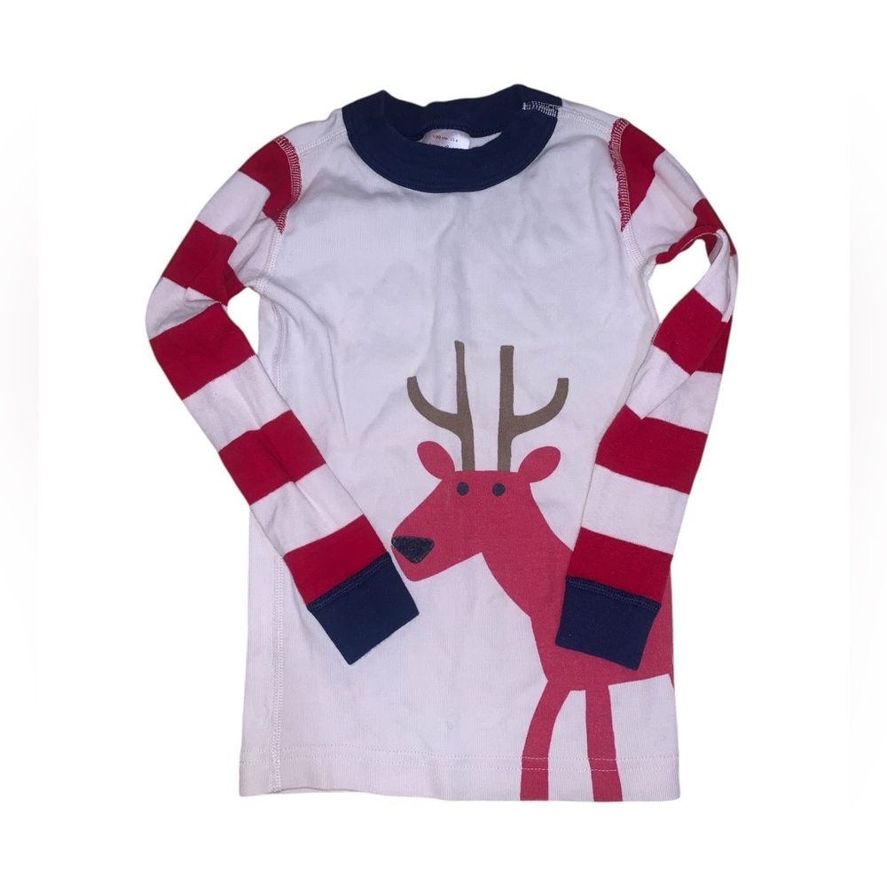 Hanna Andersson 4T Holiday Reindeer Long Sleeve Pajama Shirt